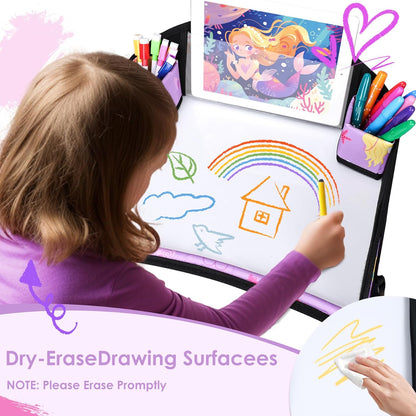 3PCS Kids Travel Tray for Airplane - Toddler Car Seat Table Tray, Road Trip Essentials for Boys & Girls, Carseat Lap Desk for Kids Road Trip Activities (Pink/Green-/Purple)