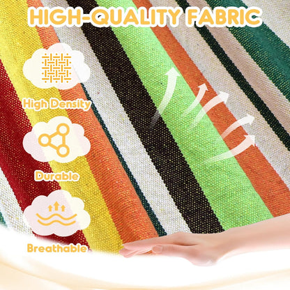 ANYOO Cotton Hammock Portable Camping Hammocks for Hanging Sturdy Garden Comfortable Fabric Hammock with Tree Straps Up to 660lbs with Travel Bag for Camping Outdoor/Indoor Patio Backyard