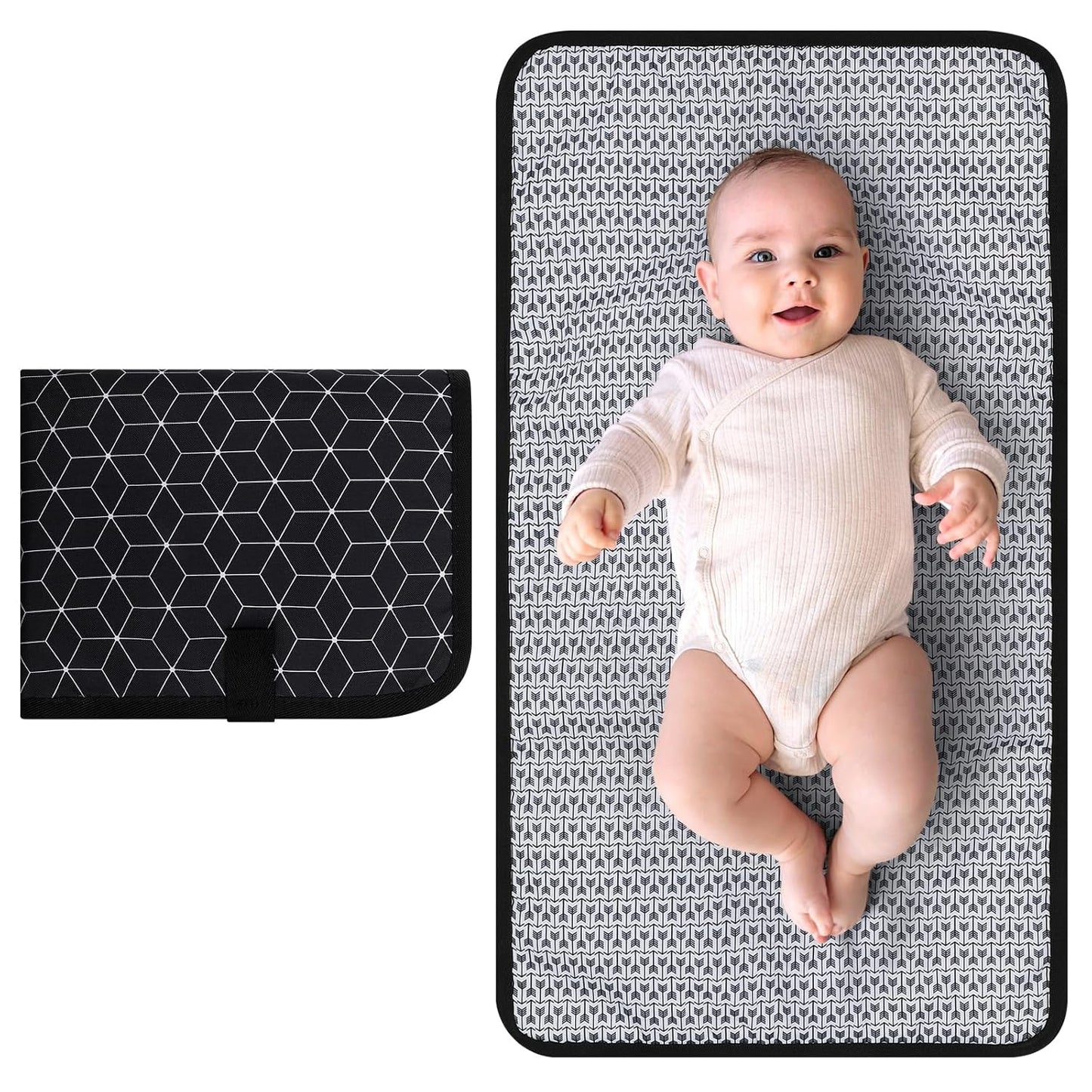 Accmor Portable Diaper Changing Pad, Waterproof Baby Changing Mat, Foldable Portable Travel Changing Pads for Baby, Black