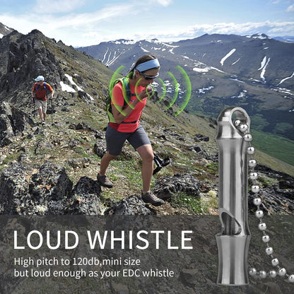 Emergency Whistle,Titanium Whistle EDC Safety Whistle for Outdoor Camping,Loud Survival Whistles Loud up to 120db