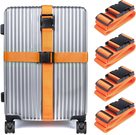 Luggage Straps for Suitcases TSA Approved, Travel Belt Suitcase Belt, Suitcase Straps TSA Approved, Luggage Belt Strap TSA Approved, Travel Straps for Luggage, Luggage Band Bag Straps, Orange
