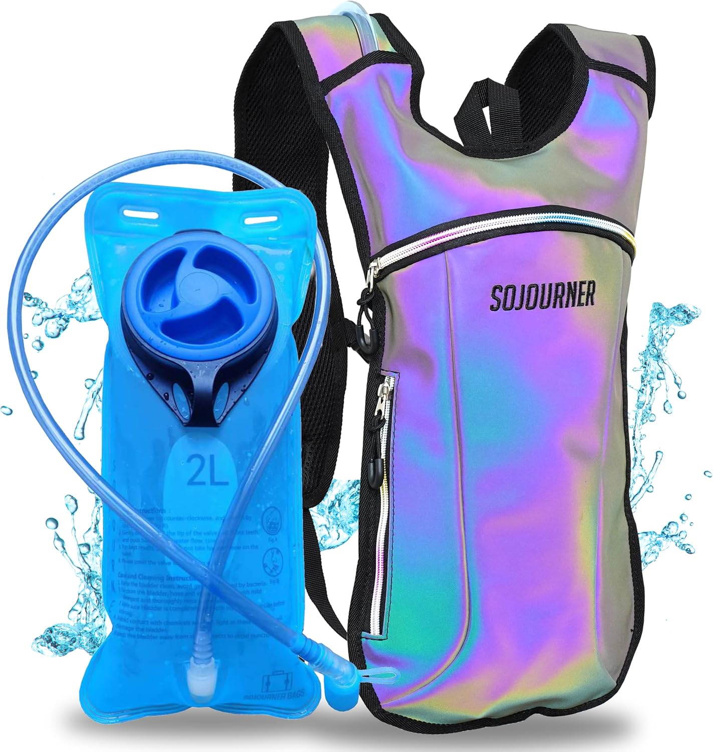 Sojourner Rave Hydration Pack - Hydration Backpack - Hydropack with 2L Bladder - Water Backpack for Festivals, Hiking, Running, Biking and More