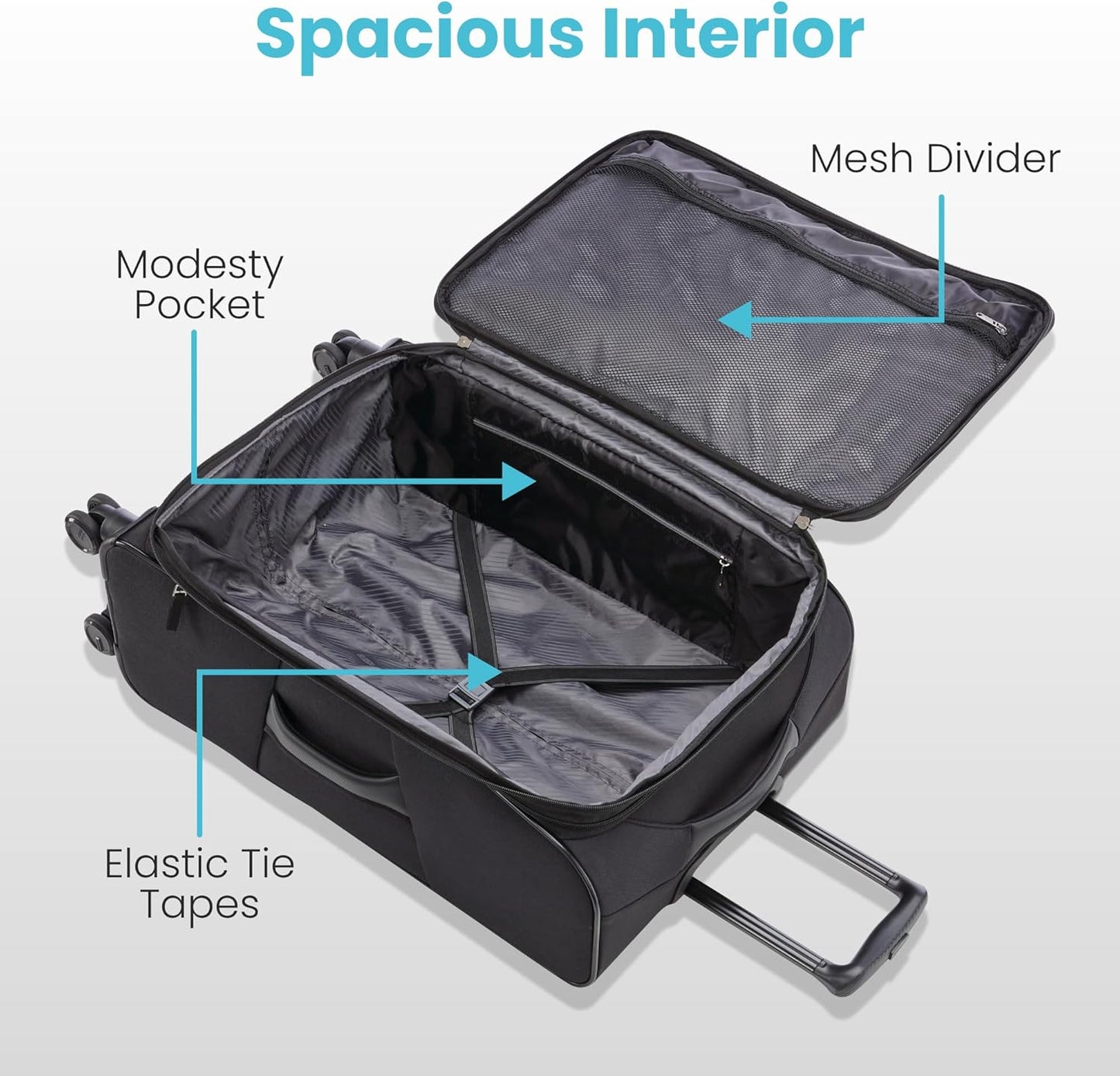 American Tourister 4 KIX 2.0 Expandable Softside Luggage with Spinner Wheels, 20 SPINNER, BLACK