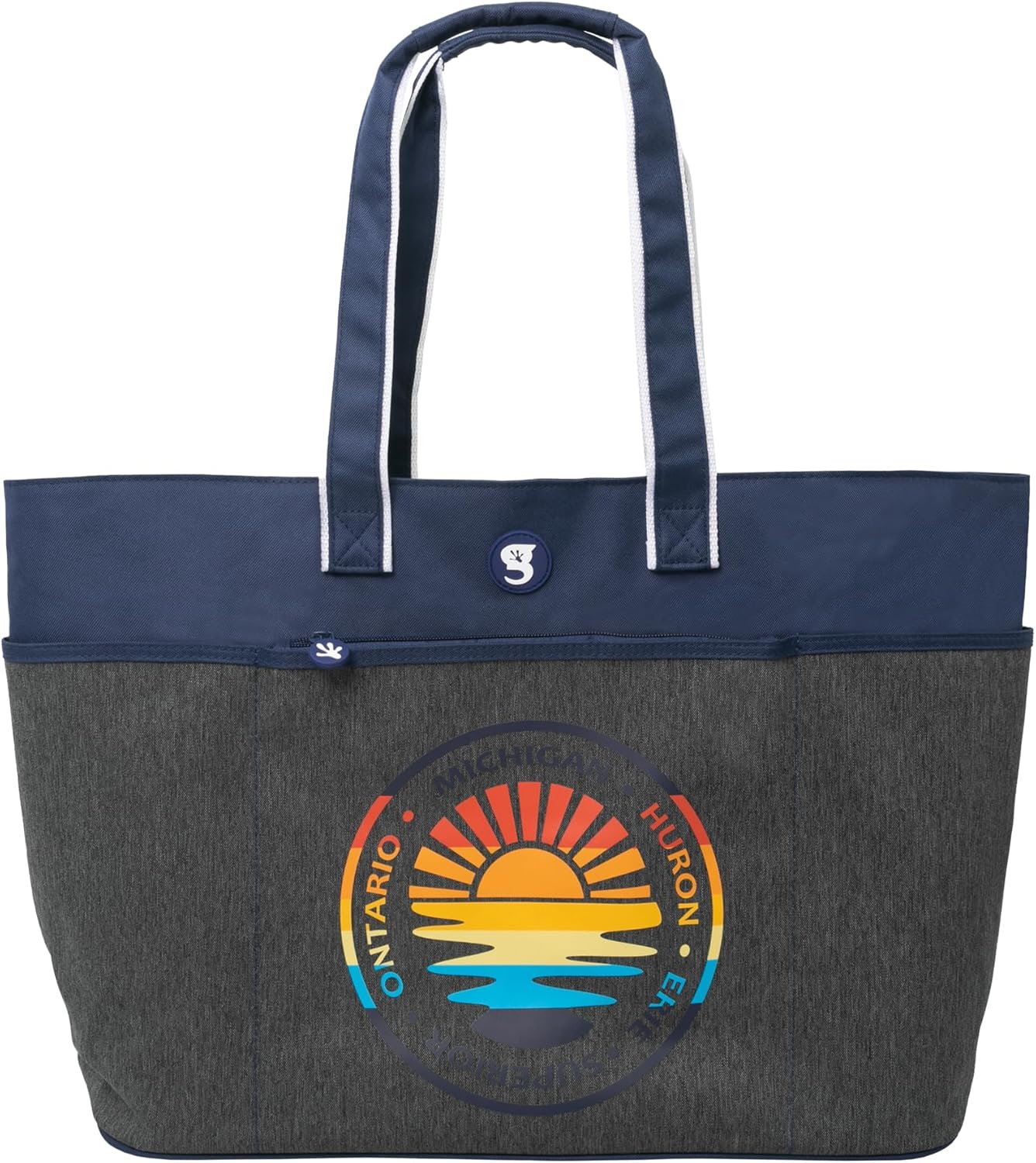 geckobrands Oversized Beach Tote – Large and Stylish Beach Bag with 4 Exterior Pockets and Zippered Internal Compartment