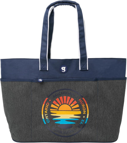 geckobrands Oversized Beach Tote – Large and Stylish Beach Bag with 4 Exterior Pockets and Zippered Internal Compartment