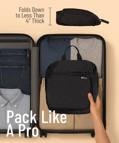 DD D&D Wanderlust D&D Hanging Travel Toiletry Bag for Men and Women - Extra Large Toiletries Organizer Kit with 10 Compartments, YKK Zippers, XXL Metal Swivel Hook, Water-Resistant Nylon