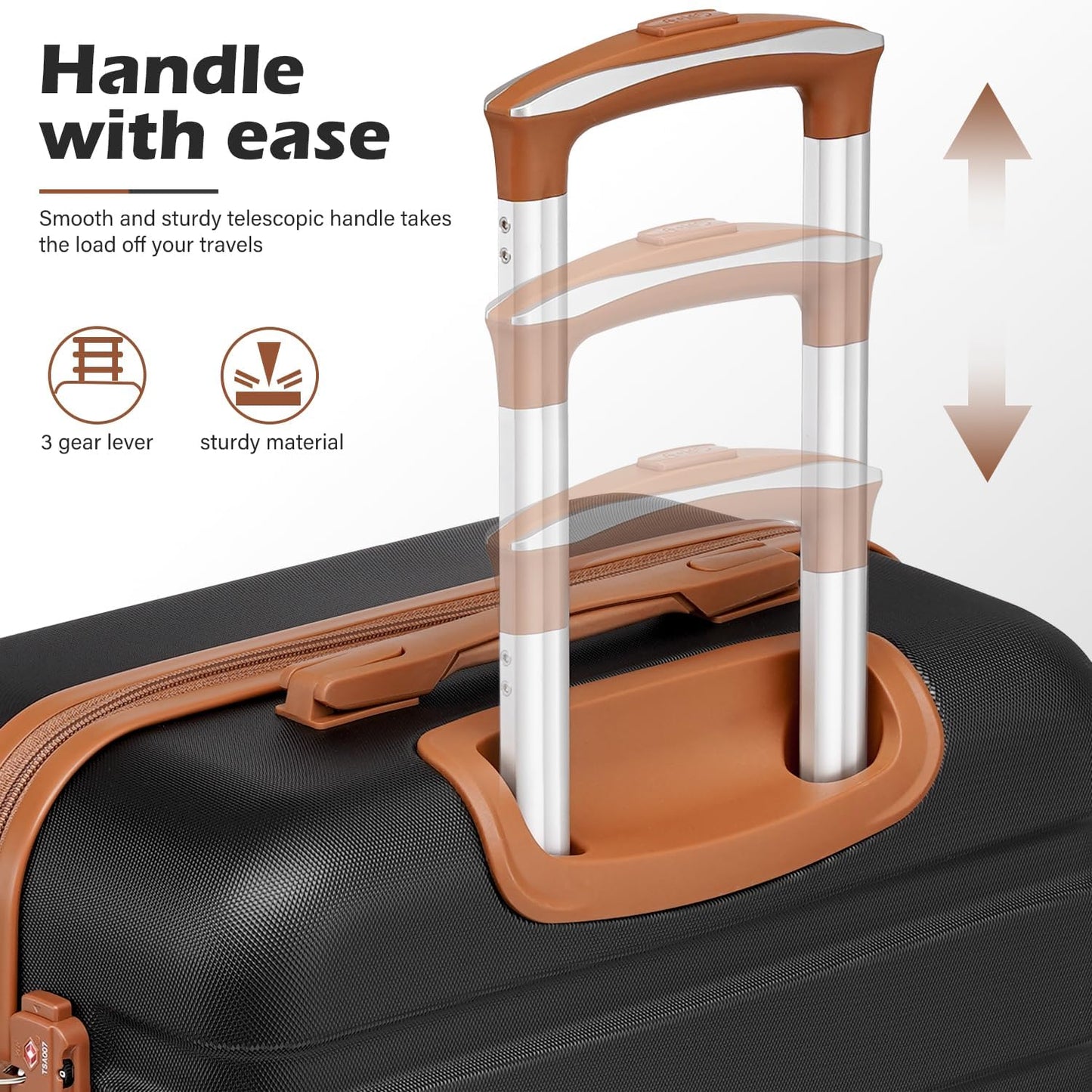 Coolife Luggage 4 Piece Set Suitcase Spinner Hardshell Lightweight TSA Lock (Family Set-Sky Blue)