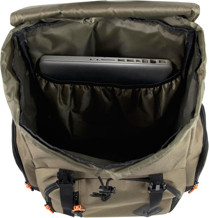 Kelty Hiking Backpacks 23 L Canvas Travel Laptop Backpack for Men Women, 18" Business Work Rucksack College Computer Bag (Olive Travel Pack)