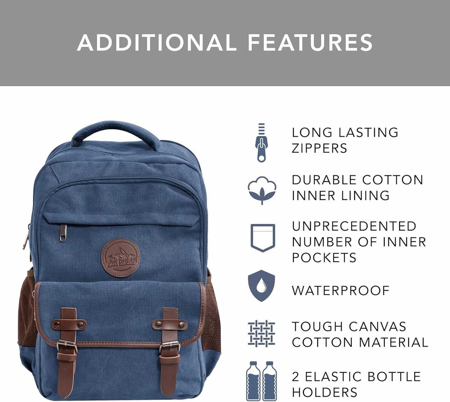 Ama Dablam Premium Original Canvas Backpack/ 17”Laptop/XL-30L/ Many Pockets | Strong Zippers | Thick Cotton | College Travel
