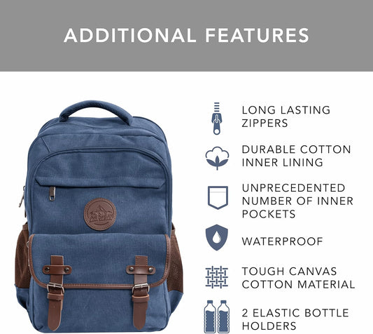 Ama Dablam Premium Original Canvas Backpack/ 17”Laptop/XL-30L/ Many Pockets | Strong Zippers | Thick Cotton | College Travel
