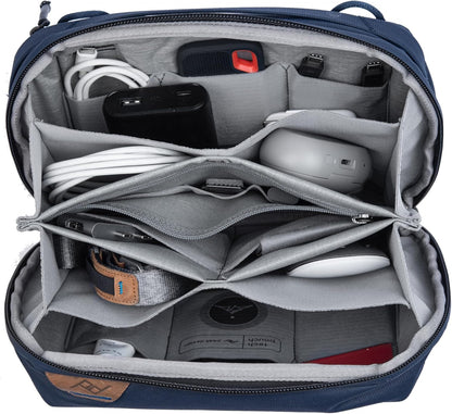 Peak Design Tech Pouch, Midnight, Electronics Organizer for Travel or Everyday Carry, Origami-Style Storage, Cable Pass-Through, Weatherproof Recycled Nylon, Gear Carry Bag for Men and Women
