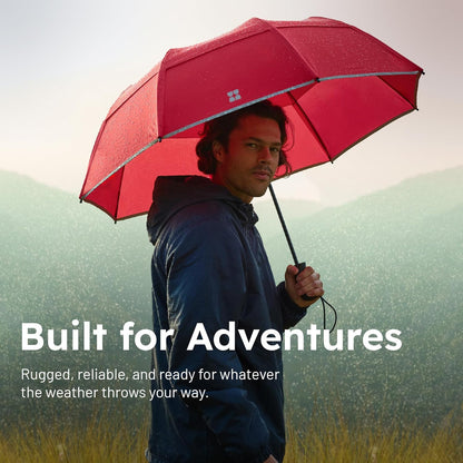 Weatherman Premium Collapsible Travel Umbrella - Windproof, Compact, Easy Auto Open - Resists Up to 55 MPH Winds - Perfect for Rain, Wind, Backpack, Car - Folding Umbrella (Blush)