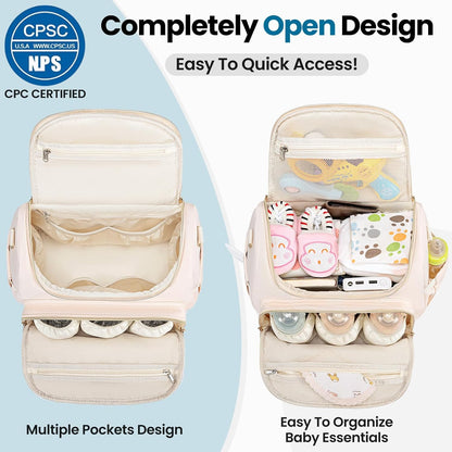 4 in 1 Convertible Diaper Bag Backpack,Waterproof Baby Diaper Bag with Changing Pad,Converts into Baby Tote Bag,Diaper Backpack,Stroller Bag and Crossbody Diaper Bag