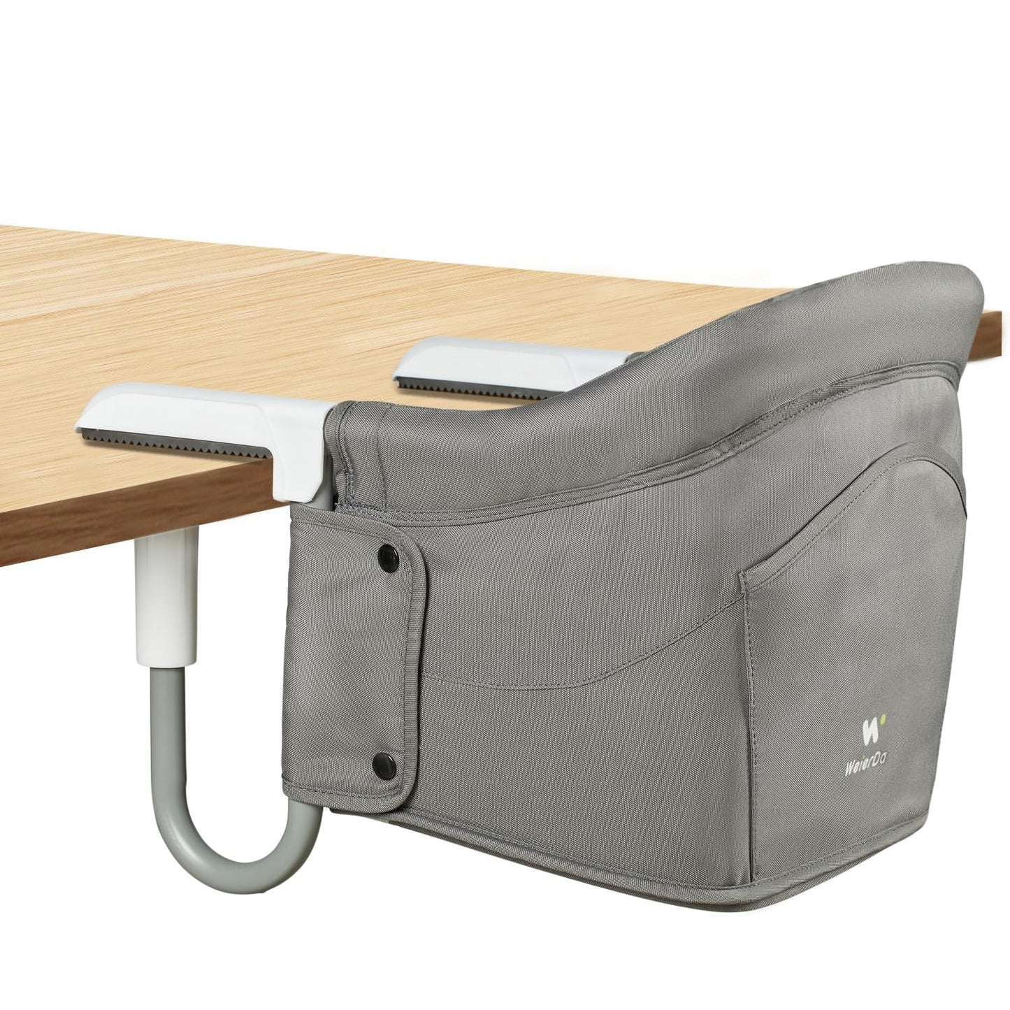 Hook On High Chair Portable & Foldable for Babies 6-36 Months Attach to Fast Table Clip On High Chair with Travel Bag - Compact Baby Feeding Seat for Home Dining & Travel (Grey)