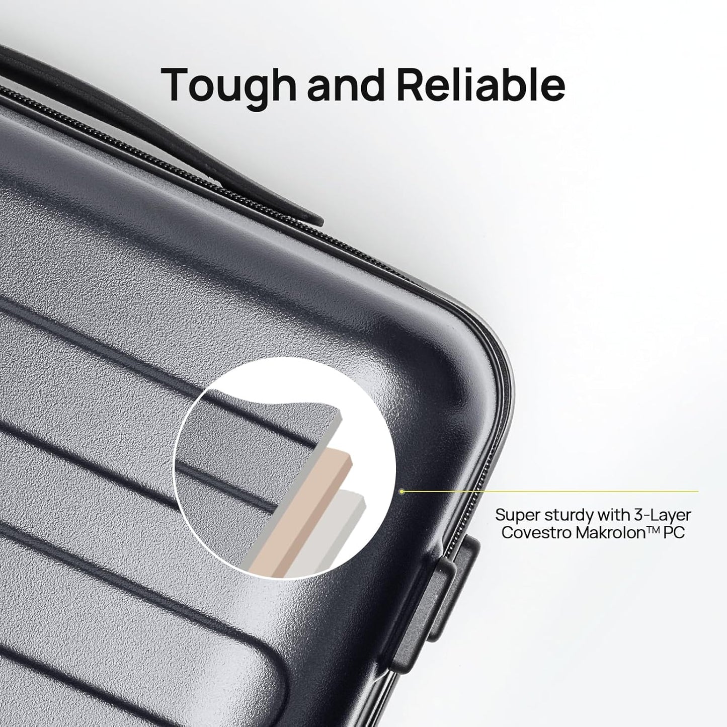 Carry on Luggage 22 X 14 X 9 Airline Approved, 20 Inch Luggage for 3-5 Days Travel, Double Spinner Wheels, 100% Hardshell PC, TSA Lock (02-Grey (Basic), Checked 24-Inch)