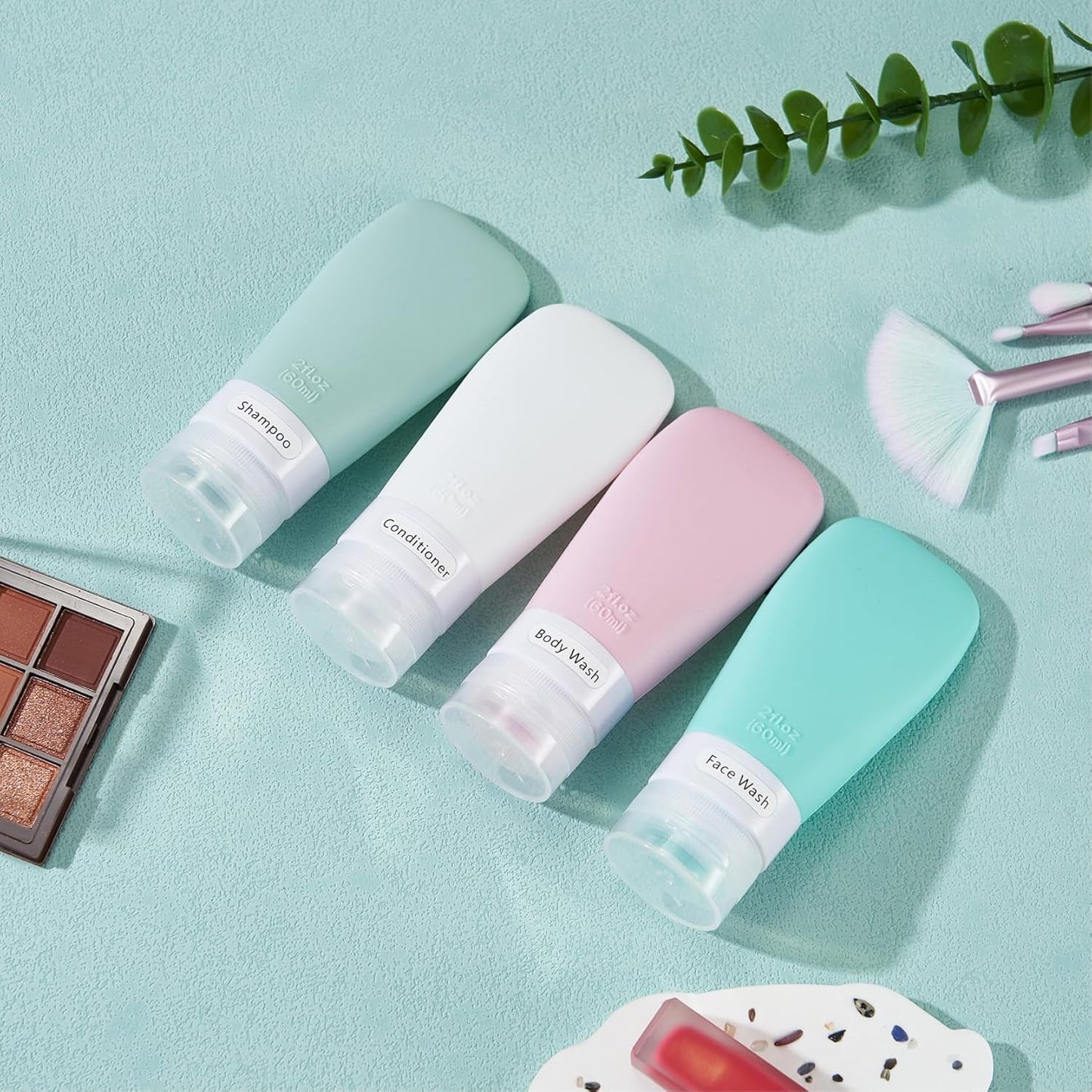 INSFIT Portable Travel Bottles, TSA Approved Leak Proof Containers for Toiletries, BPA Free Refillable Accessories for Shampoo, Body Wash, Liquids (4 Pack)