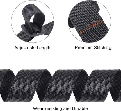 Buckle Straps with Clips, Adjustable Nylon Straps with Buckle, Black 4 Pack (4‘x0.75“)