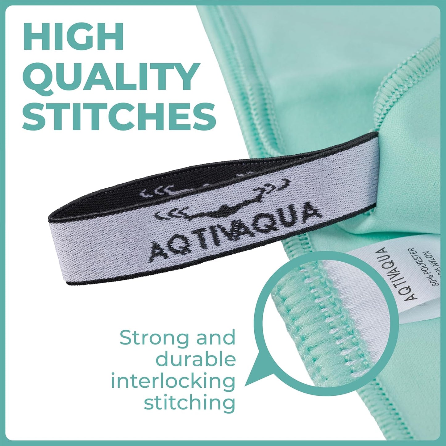 AqtivAqua Quick Dry Towel - Lightweight Microfiber Travel Towel w/Bag - Fast Drying Towel Set for Camping, Beach, Pool, Gym, Backpacking, Sports, Yoga & Swim Use, Hiking (Mint, L:30"x60")