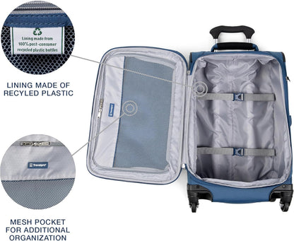 Travelpro Maxlite 5 Softside Expandable Carry on Luggage with 4 Spinner Wheels, Lightweight Suitcase, Men and Women, Ensign Blue, Compact Carry-on 20-Inch