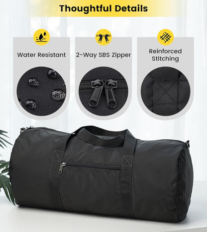 Vorspack Duffel Bag 20-24-28 Inches Foldable Gym Bag for Men Women Duffle Bag Lightweight with Inner Pocket for Travel Sports