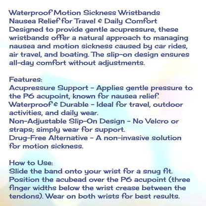 Motion Sickness Relief Acupressure Wristbands for Kids and Adults – Waterproof, Slip-On, Nausea Relief, Motion Sickness, Travel (2 Pack) (Purple, X-Small 5)