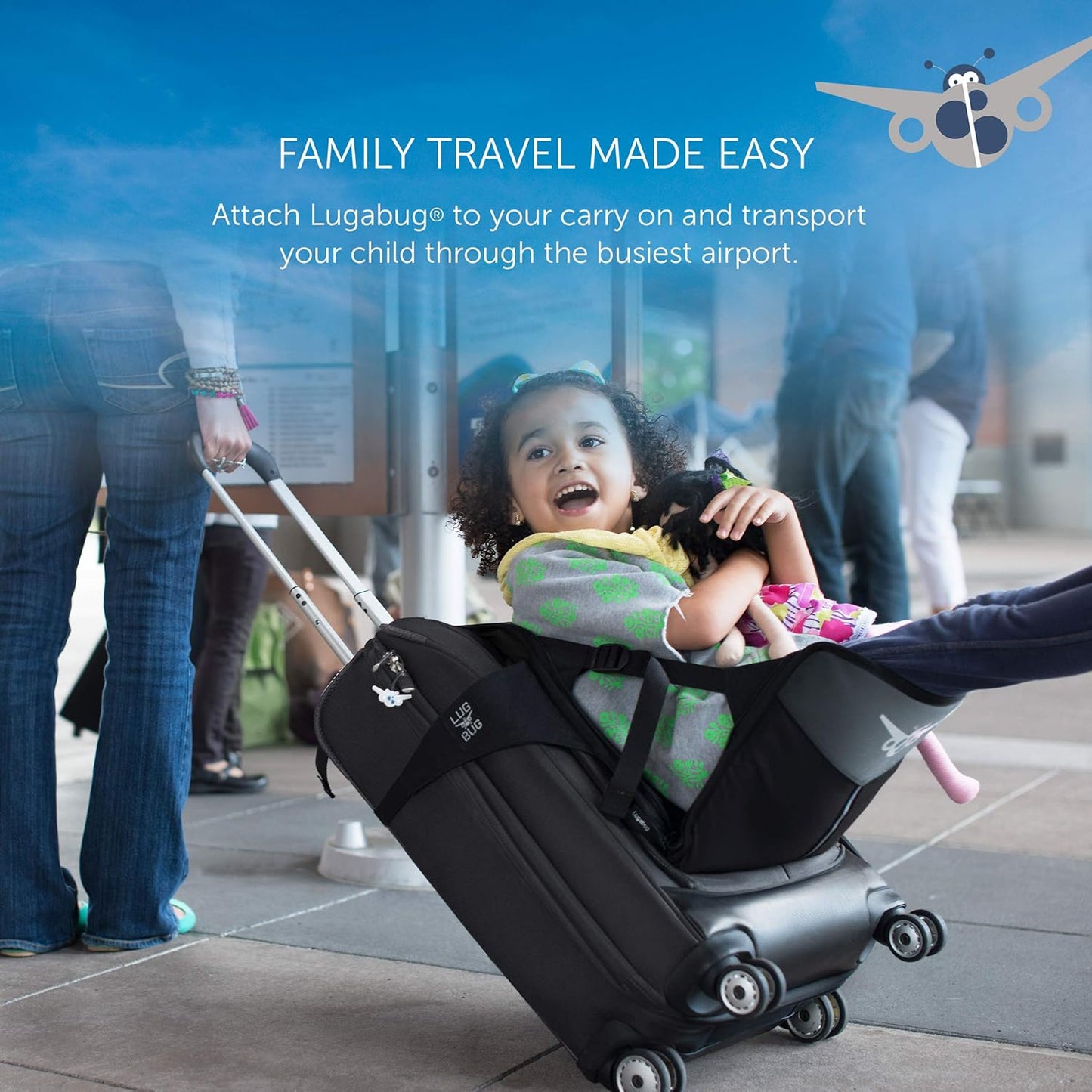 Travel Seat for Kids, The Original and Patented Ride-On Suitcase for Toddlers, Child Carrier for Carry-On Luggage, Family Airport Travel Made Easy (Suitcase not Included)