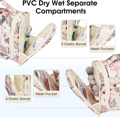 Narwey Hanging Toiletry Bag for Women Travel Makeup Bag Organizer Toiletries Bag for Cosmetics Essentials Accessories