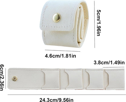 3 PCS Mini Travel Jewelry Organizer Bag - Tinycious Foldable Portable Case with Buckle, Auxiliary Jewelry Storage for Travel