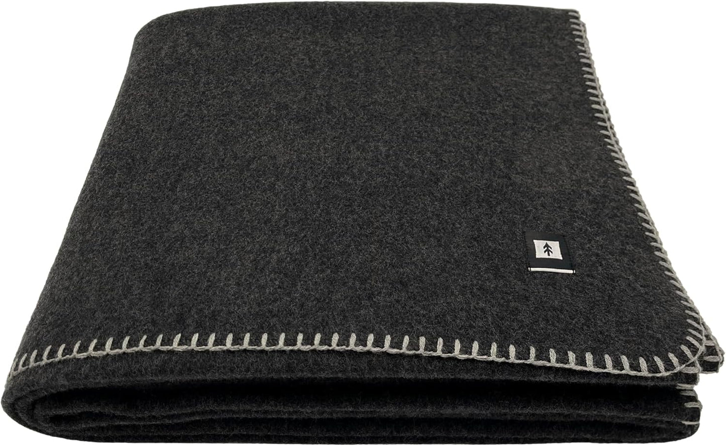 EKTOS 100% Virgin Wool Blanket, 90" x 66", Perfect for Camping, Survival and Bushcraft (Charcoal, Twin Size)