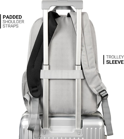 ZORFIN 26L Backpack for College, and Travel: Water Resistant Bookbag - Grey