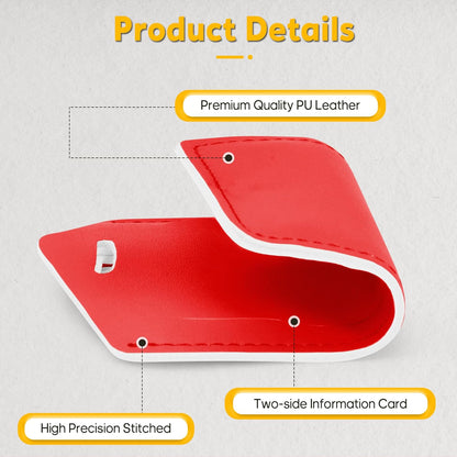 Travelambo Luggage Tags for Suitcases Faux Leather Privacy Protection 2 Pack Bag Tags Travel Accessories Essential, Classic Red