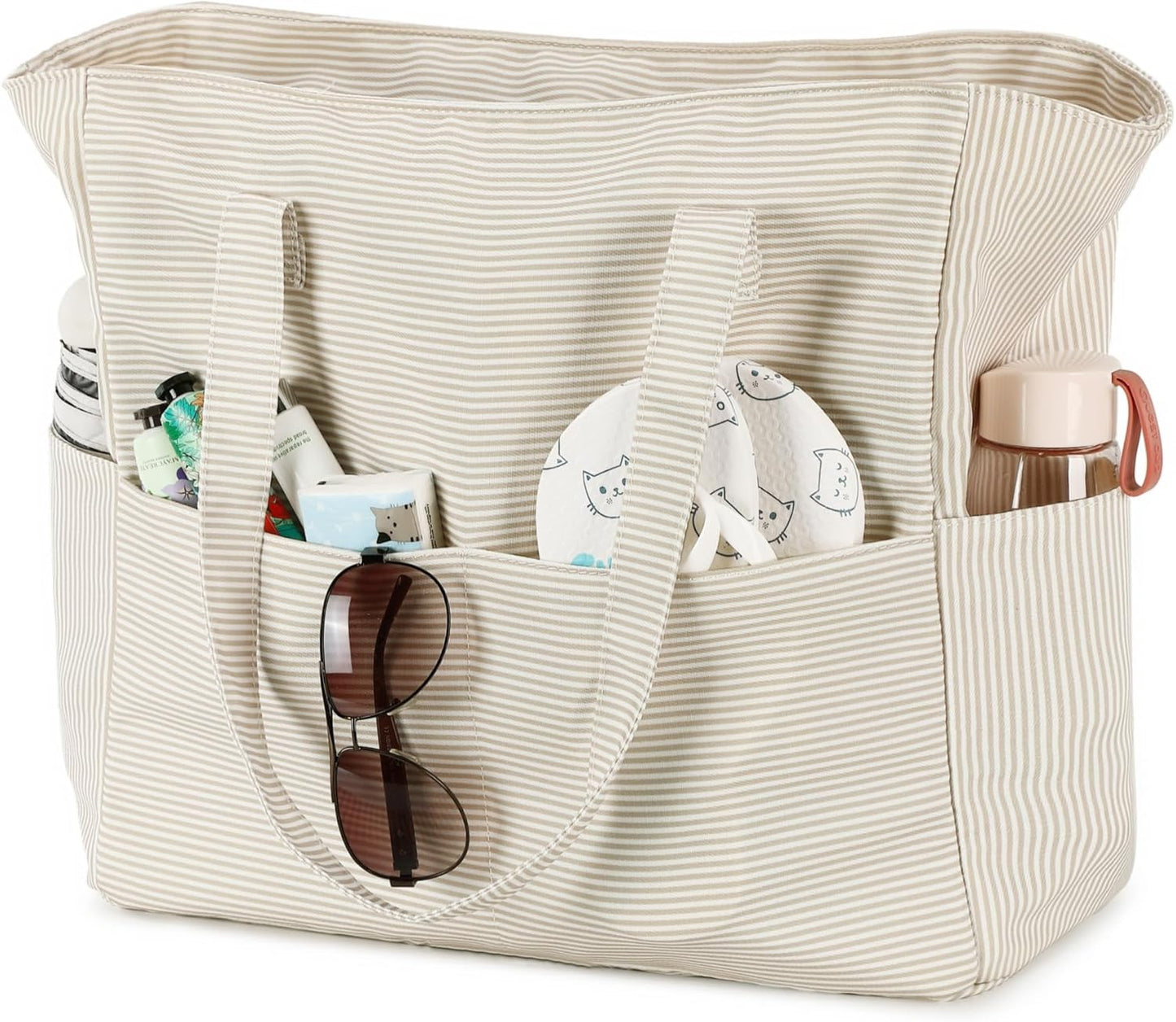 Waterproof Beach Tote Pool Bags for Women Ladies Extra Large Gym Tote Carry On Bag With Wet Compartment for Weekender Travel