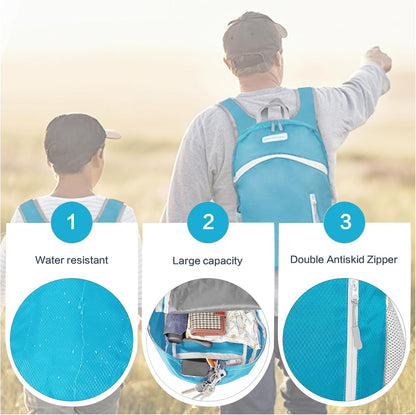 35L Foldable Waterproof Backpack For Outdoor Sports Travel Inside Wet Clothes Compartment Packable For Multiple