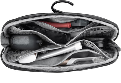 Peak Design Small Wash Pouch, Black, Weatherproof Travel Toiletry Bag, Upright or Hanging Toiletry Kit with Pockets, Magnetic Toothbrush Pocket, Wide UltraZip Opening, Toiletry Bag for Men and Women