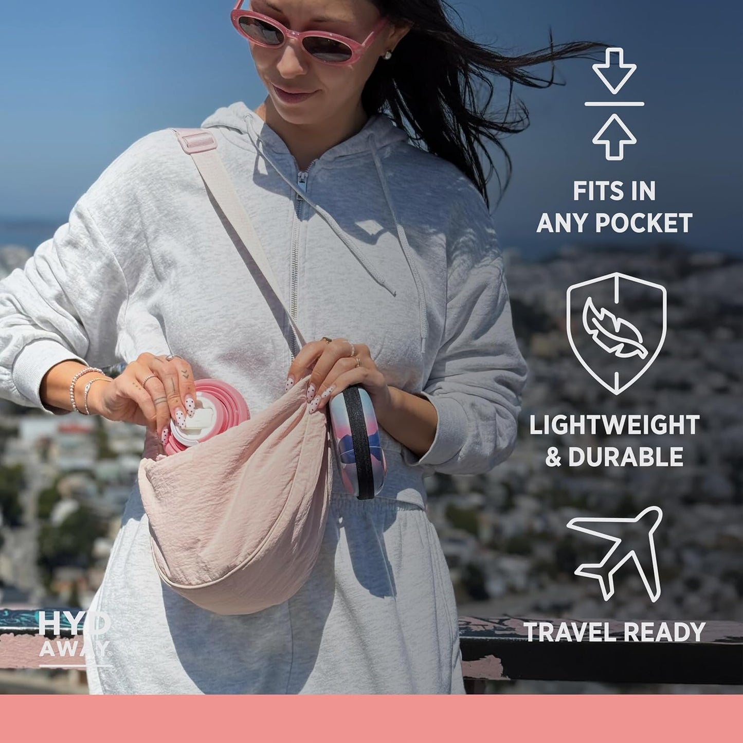 HYDAWAY 17oz Collapsible Water Bottle - BPA-Free, Leakproof, Lightweight, and Space-Saving - Perfect for Travel, Hiking, and Everyday Hydration