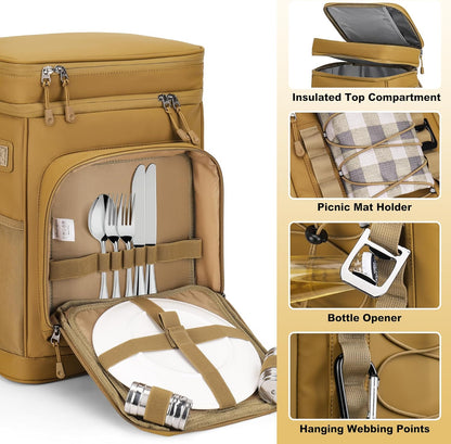 42Cans Cooler Backpack Insulated Leak Proof for Men & Women, Large Waterproof Backpack Cooler for Beach, Picnic, Outdoor, Leakproof, Multi-Functional