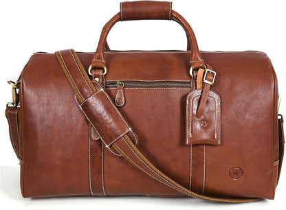 Leather Duffel Bag for Men & Women Travel, Weekend, Overnight, Gym Bag