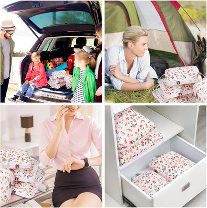 Gonex Compression Packing Cubes, 3pcs/4pcs Expandable Storage Travel Luggage Bags Organizers