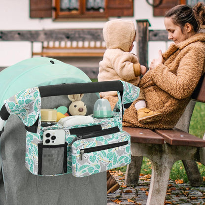 Accmor Universal Stroller Organizer with Insulated Cup Holder Detachable Phone Bag and Shoulder Strap,Stroller Bag Caddy Organizer Fits for Uppababy, Baby Jogger, Britax Strollers