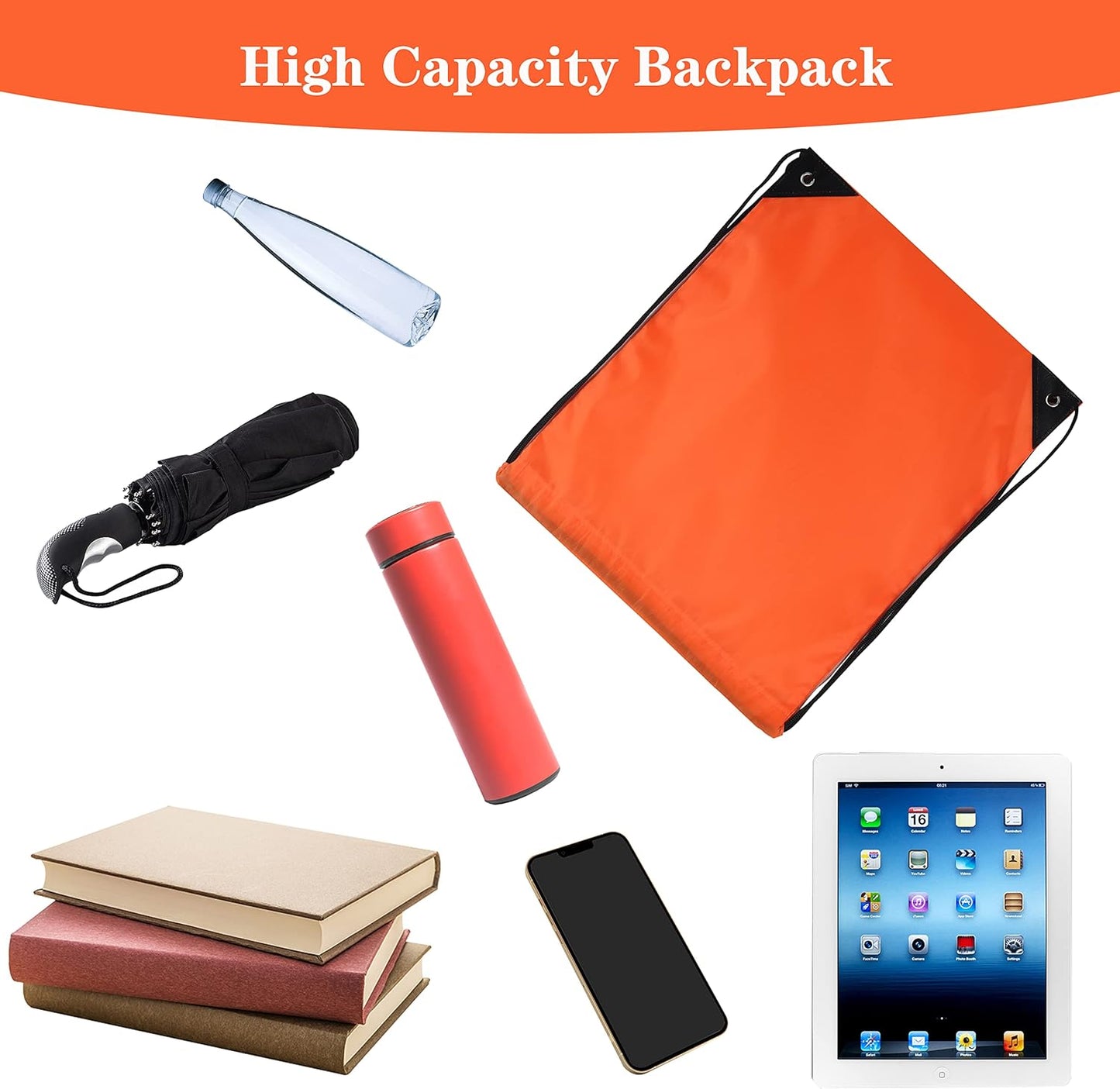 20 Colors Drawstring Backpack Bags Sack Pack Cinch Tote Sport Storage Polyester Bag for Gym Traveling