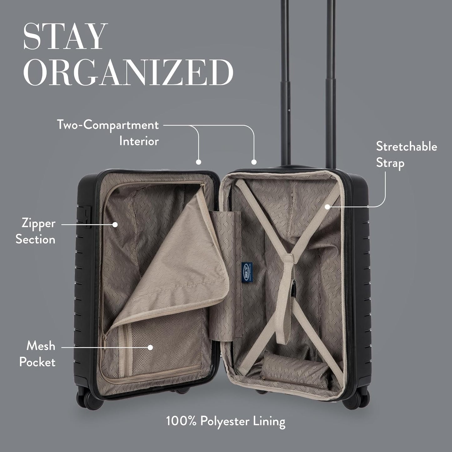 Bric's B|Y Ulisse 21-Inch Spinner - Luxury Carry-On Luggage With Spinner Wheels - Hard Shell Suitcases Made From Durable Polypropylene and Polycarbonate - Black