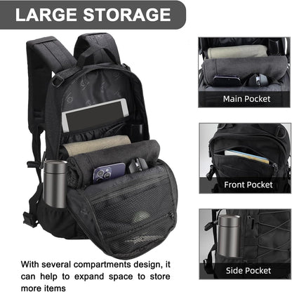 25L Hiking Backpack Small Tactical Backpack Daypack Camping Trekking Hunting Molle Pack for Men Women, Black