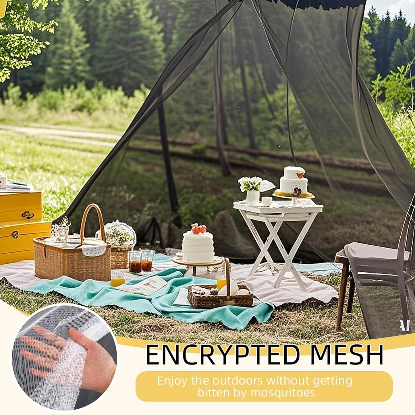 4 Corners Mosquito Net for Mosquiteros para Camas Bed Canopies Netting Bed Drapes Rectangular Mosquito Mesh for Camping Home Outdoor Travel(Black,L79 X W47 X H59 Inch,Opening)