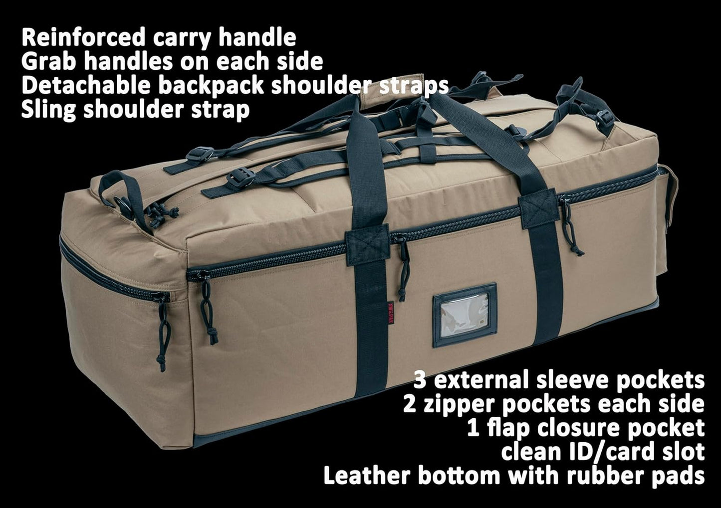 Large Military Duffle Bag Tactical Gear Load Out Bag Deployment Cargo Bag Travel Sports Equipment Duffel Luggage Bag with Backpack Straps 90L