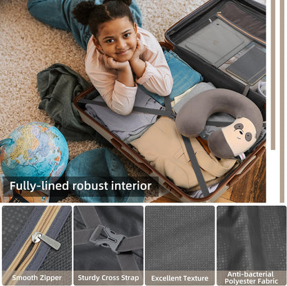 LEAVES KING Luggage Sets 5 Piece, Expandable(Only 24"&28") PP Suitcase with Spinner Wheels, Durable Luggage Sets Clearance Carry On Luggage Suitcase Set For Women Men, Cream111