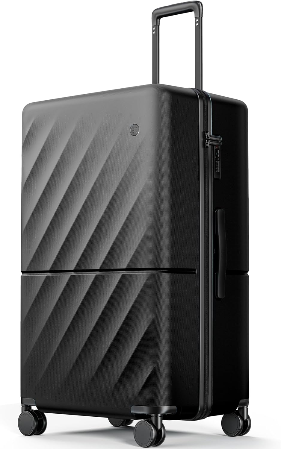 Trunk Luggage 29 Inch, Large Checked Luggage with Double Spinner Wheels, Anti-Burst Zipper, Hard Case PC Suitcase, Lightweight Travel Luggage, TSA Approved (Onyx Black, Hudson)