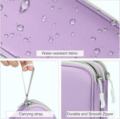 FYY Electronic Organizer, Large Travel Cable Organizer Bag Pouch Electronic Accessories Carry Case Portable Waterproof Double Layers All-in-One Storage Bag for Cable, Cord, Charger, Light Purple
