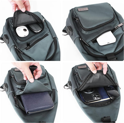 AMJ Crossbody Sling Bag Men Women, Casual Shoulder Backpack, Chest Daypack Satchel for Hiking Travel