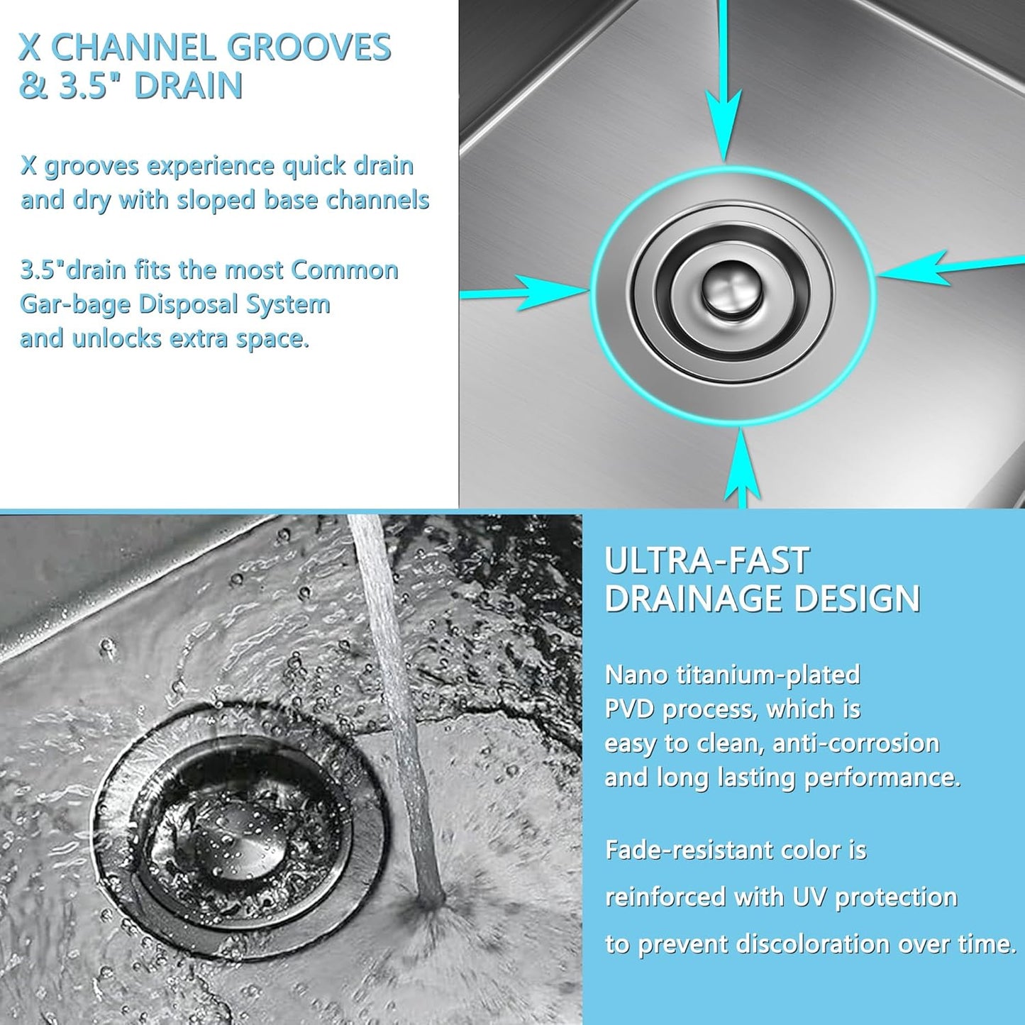 15x15 inch Drop in Bar Sink, 15 inch Small Kitchen Sink Topmount 18 Gauge Single Bowl Stainless Steel Bar Sink with Basket Strainer Drain & Bottom Grid