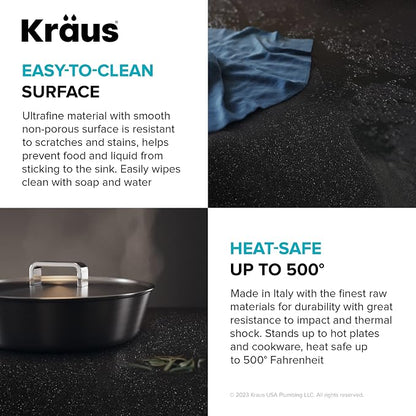 KRAUS Bellucci 25-inch Granite Workstation Drop In Top Mount Single Bowl - Image 11